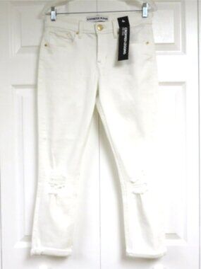 Express Mia Cropped Legging Jeans 4R Bright White Solid